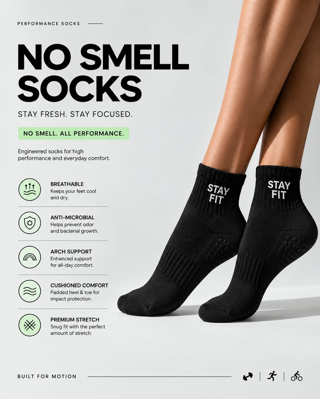Snapback No Smell - Performance Socks