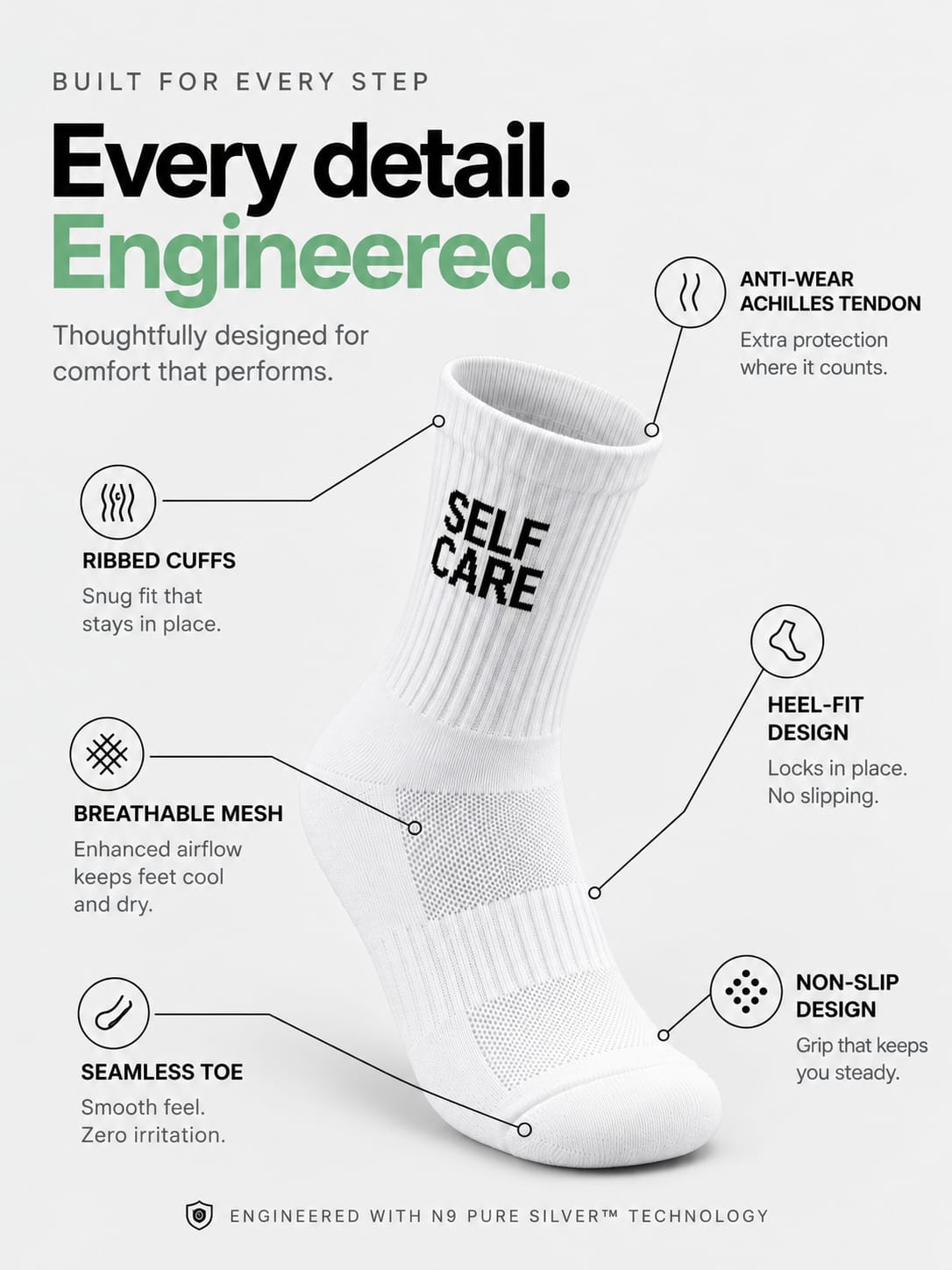 Snapback No Smell - Performance Socks